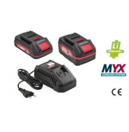 Kit "2042"Myx Yamato (Caricabatteria+1 Batteria20V 4Ah+1 Batteria20V2Ah)