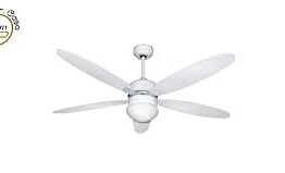 VENTILATORE A SOFFITTO 5 PALE CON LUCE "IBISCO" MAURER